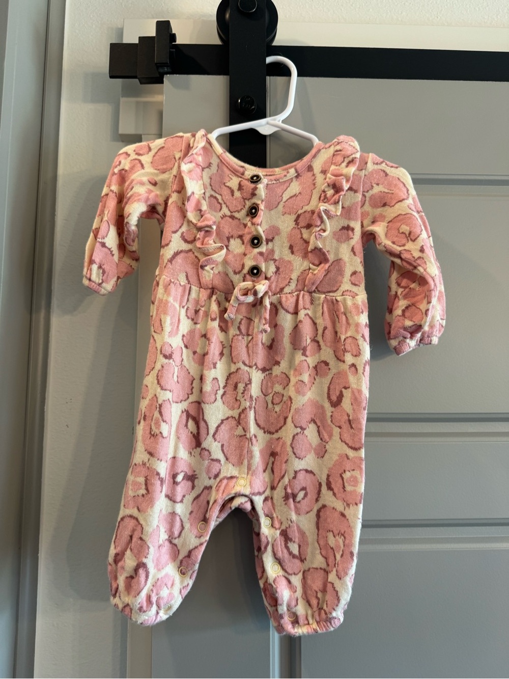 Jessica Simpson Pink Leopard-Print Baby One-Piece Romper